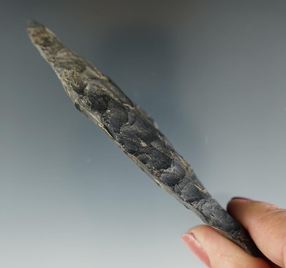 4 1/4" Flint Blade found in Lenawee Co., Michigan. Ex. Frank Bradstreet.