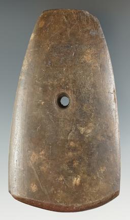 3 5/8" Salvaged Pendant made from brown Slate, found in Kentucky. Ex. Morast Collection. Jackson COA