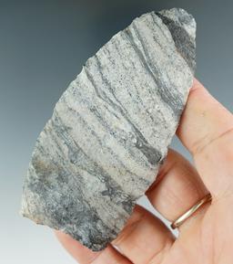 3 12" Paleo Knife made from beautifully banded Attica Chert found in Ohio.
