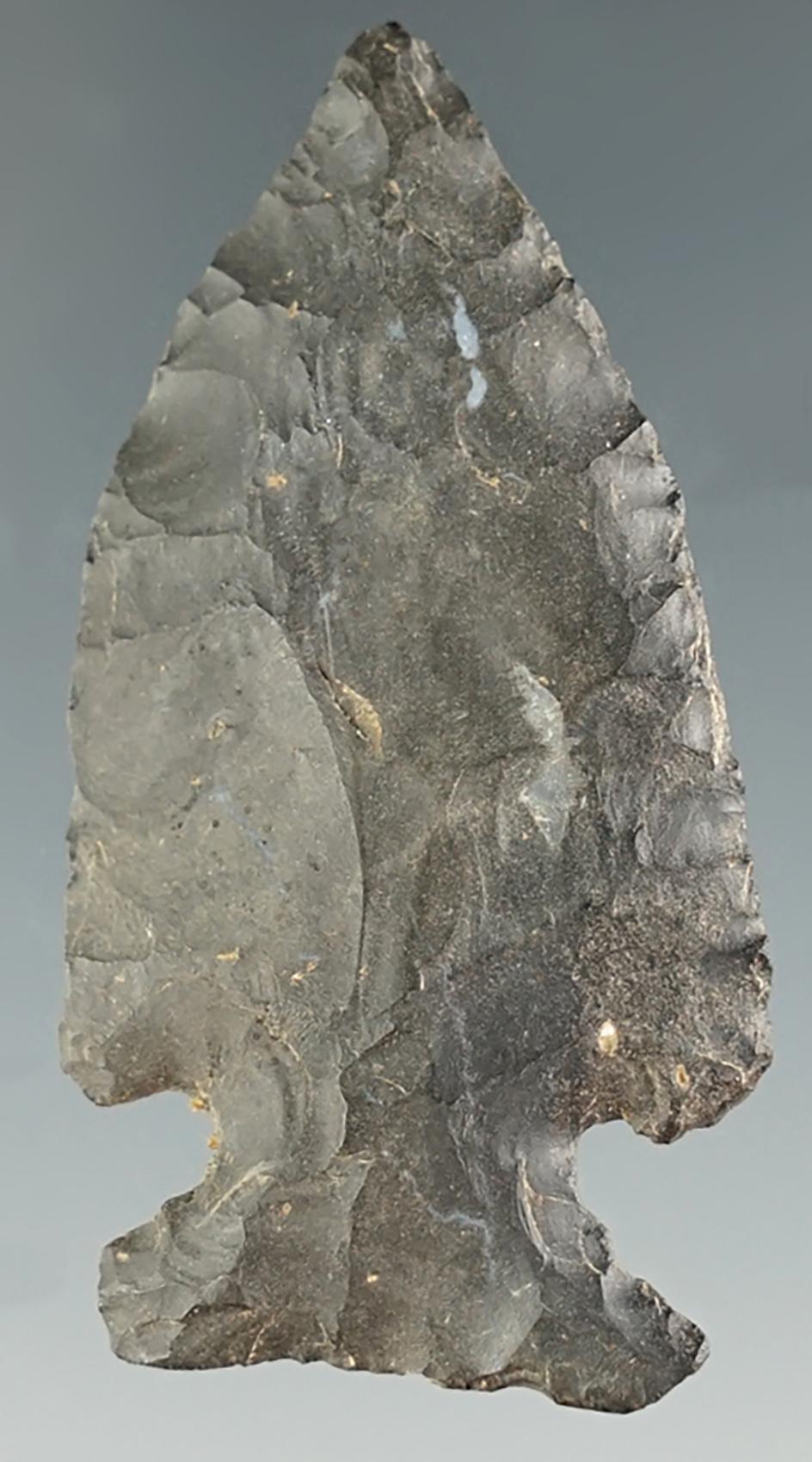 1 7/8" Coshocton Flint Intrusive Mound Point found in Ohio.