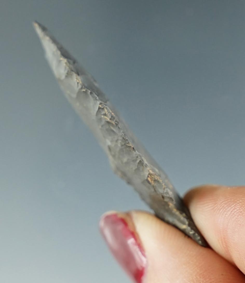 1 7/8" Coshocton Flint Intrusive Mound Point found in Ohio.