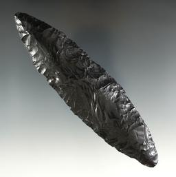 Large 5 3/4" Obsidian Bi-pointed Knife found in Lake Co., Oregon.