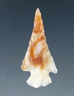 1 1/16" Columbia River Gem point made from nicely translucent white and brown agate.