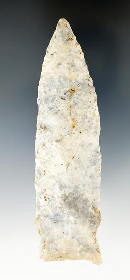 4 7/16" Etley knife from attractive speckled blue and white Flint found in Missouri.