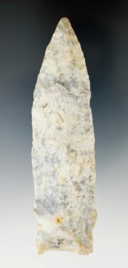 4 7/16" Etley knife from attractive speckled blue and white Flint found in Missouri.