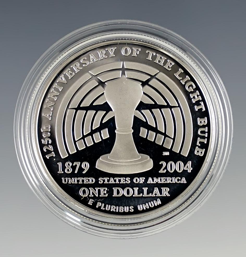 2004 Thomas Alva Edison Commemorative Proof Silver Dollar