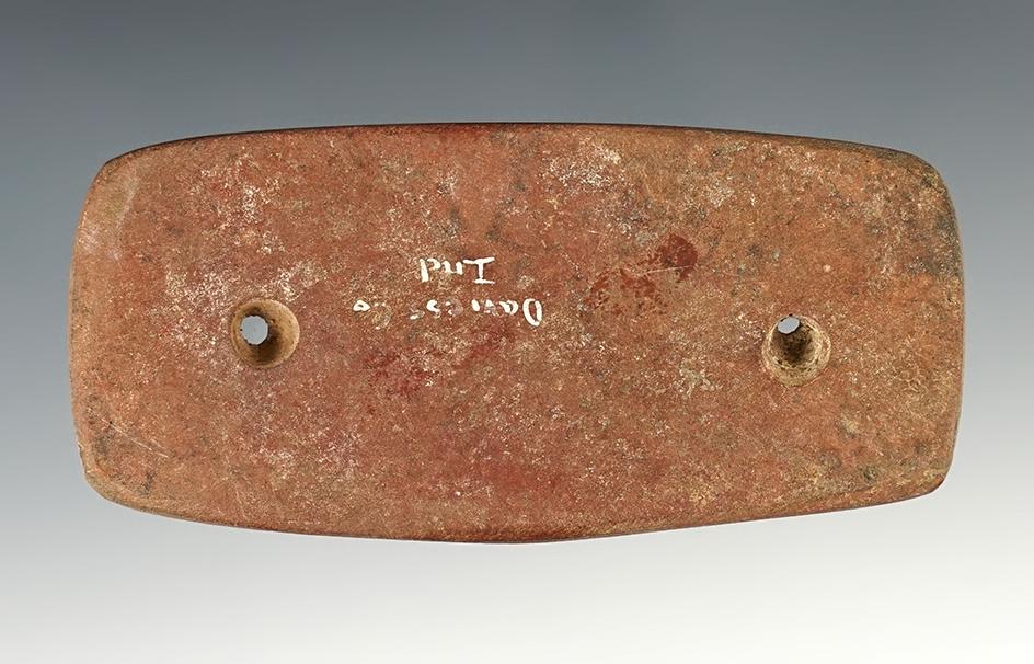 Well patinated 3 5/8" Gorget found in Daviess Co., Indiana.