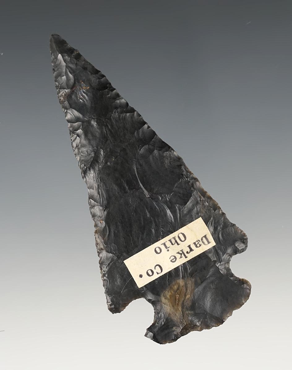 3 7/8" Coshocton flint Hopewell found in Darke Co., Ohio.