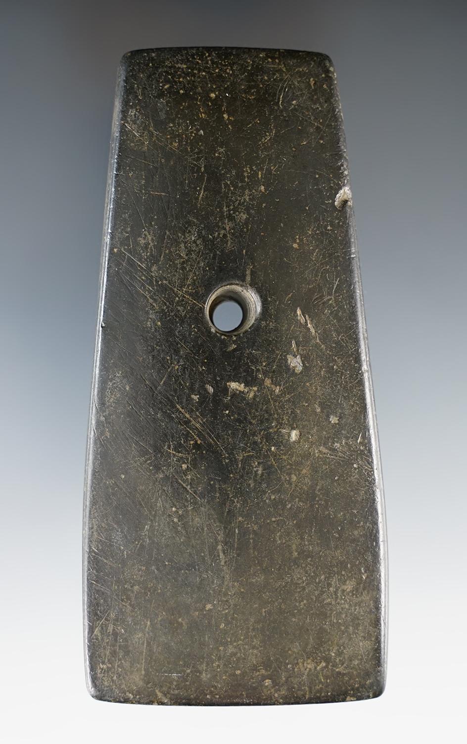 4" Trapezoidal Pendant found in Huntington Co., Indiana. Ex. Cameron Parks.