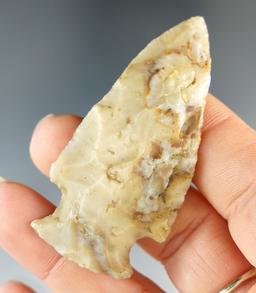 Outstanding 2 3/8" Flint Ridge Hopewell found in Ohio. Ex. Scott Yerkes collection.