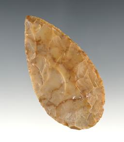 Nicely made 2 3/4" Flint Ridge Adena Leaf Blade found in Ohio.