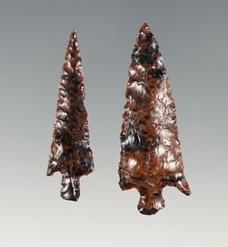 Pair of well made Rose Spring points made from collectible Mahogany Onsidian.