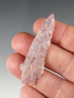 2 7/16" Beautiful Stemmed Dart point found in Utah. Ex. Willingham and Robert Roth collection.