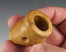 Uniquely styled 1 9/16" Snake Effigy Pipe - Tuscarawas Co., Ohio.