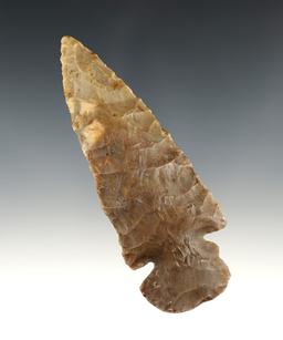 Unique 4 3/16" large-base Dovetail made from Flint Ridge flint. Found in Fayette Co., Ohio.