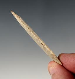 Finely serrated 2 3/8" Stemmed Darl - Coryell Co., Texas near the Leon River. Arnold COA.