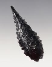 well made 2 3/16" Western Mexico point made from patinated Obsidian.
