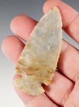 Exceptional flaking! 2 7/8" Dovetail - high-quality Flint Ridge Flint. Found in Shelby Co., Ohio.