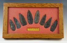 Set of 8 Coshocton Flint Cache Blades from a collection near Rockport, Ohio. Ex. Cole Winger.