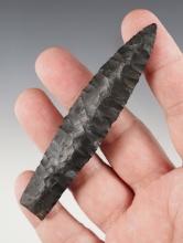 3 15/16" parallel flaked Paleo Lance made from beautiful Coshocton Flint, Knox Co., Ohio.