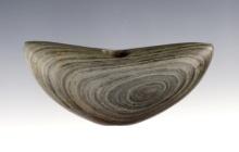 3 3/8" Pick Bannerstone made from Banded Slate that is nicely made. Found in Indiana. COA.
