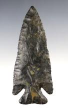 4 1/4" Archaic Thebes Deep Notch Bevel that is beautifully flaked from Coshocton Flint, Ohio.