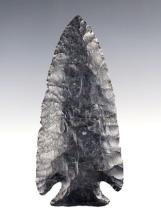 4" Archaic Thebes Bevel that is beautifully flaked from Coshocton Flint, Delaware Co., Ohio.