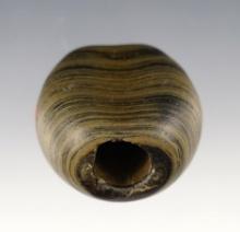Nicely made 1 7/16" Fluted Ball Bannerstone found in Ohio.