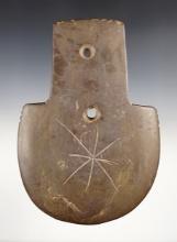 4 13/16" Two Hole Spatulate made from Stone. Found in Heard Co., Georgia. Bennett COA.