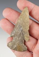 2 7/8" Coshocton Flint Thebes Bevel found in Medina Co., Ohio. Ex. Dr. Jim Mills collection.