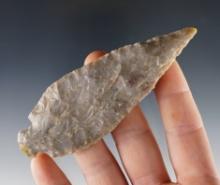 Classic style Fort Ancient early Ovoid/Perino Knife - Kentucky. Made from Boyles Chert. Ex. Noel.