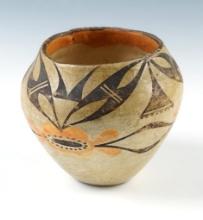 Vintage 3 5/8" tall x 4" wide Acoma Ola pottery vessel from the early 1900's, signed on bottom.