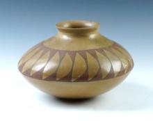 Beautifully crafted 7 1/2" wide contemporary pottery vessel. Signed by artist Lupesotto.