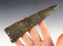 Large 5 15/16" Triangular Knife with some ancient grinding to the lower edges. Colorado.