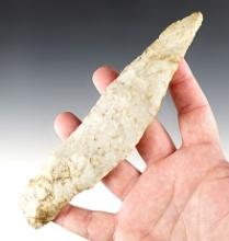 Large and uniquely styled 7 1/4" Knife made from patinated Flint Ridge Flint. Pike Co., Ohio.