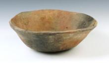 8 5/16 wide x 2 1/2" tall pottery bowl recovered in Arkansas. Solid condition.