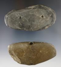 Pair of Ohio slate artifacts including a Bannerstone and a Gorget. Both have some damage.