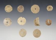 Set of 10 heavily patinated Lead Discs found in White Springs, Geneva, New York.