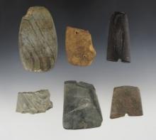 Set of 6 assorted Banded Slate pieces including Gorgets, Pendants and a Bannerstone piece.