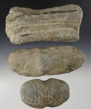 Set of three Bannerstone preforms found in Ohio and Indiana. Largest is 6 3/16".