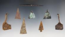 Set of artifacts found on an 18th Century Iroquois site in Erie Co., New York