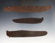 Set of 3 Trade Knives found on the Ottawa Cross Village Site, Emmet Co., Michigan.