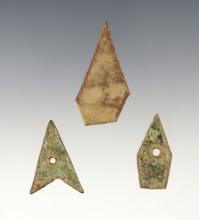 Set of 3 Kettle points. Townley Reed Site in Geneva, New York. Circa 1710-1745.