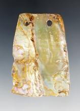 Nice 2 3/8" 3-hole Abalone Shell Pendant found in California. Surface has been stabilized.