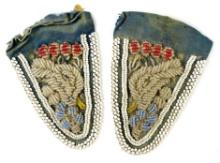 Pair of vintage Great Lakes Beaded Appliques. Laregst is 6" x 4".
