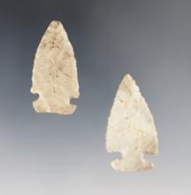 Pair of nicely made Intrusive Mound points found in Ohio. The largest is 1 5/8".
