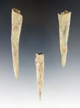 Set of 3 Conical points. The largest is 3 1/4". Found at White Springs, Geneva, New York.