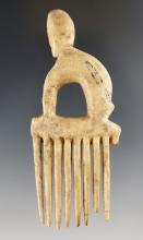 Rare! 3 3/4 tall by 1 5/8" wide Iroquois Bone Comb, in very good condition considering age.