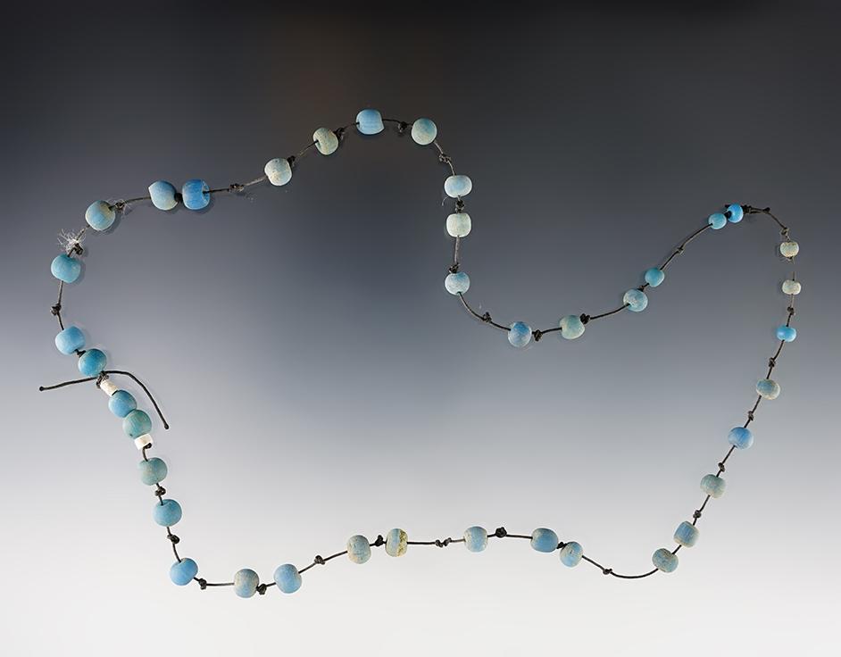 20" Strand of Blue Round Beads found at the Blood Hill Site, Onondaga, New York.