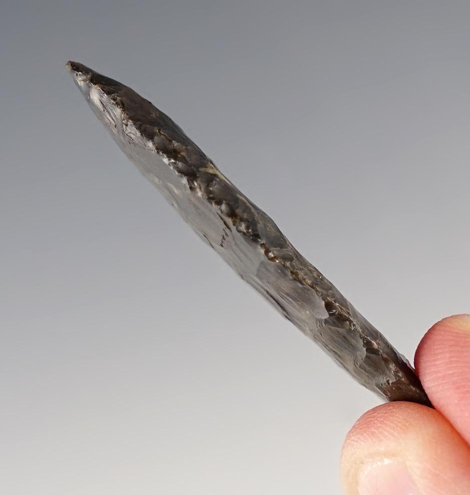 1 15/16" Paleo Northumberland Fluted Knife found in Crawford Co., Pennsylvania. COA.